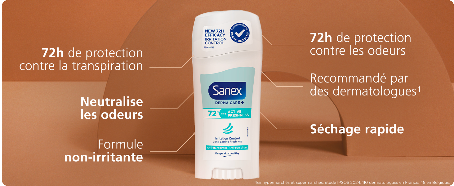 Bannière informative présentant les avantages des produits de la catégorie Derma Care