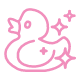 Icône d'un canard de bain rose.